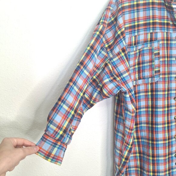 Urban Outfitters Multicolor Shacket Plaid Sz XS Button Down Oversized Bryce - Picture 6 of 15